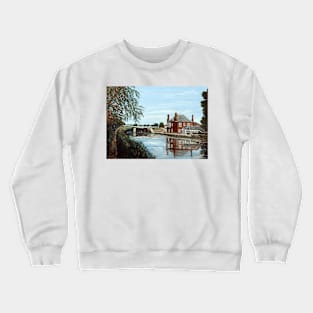 DOUBLE LOCKS, EXETER SHIP CANAL, DEVON Crewneck Sweatshirt